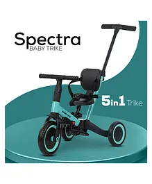 Baybee Spectra 5 in 1 Tricycle With Parental Push Handle & Seat Belt - Green