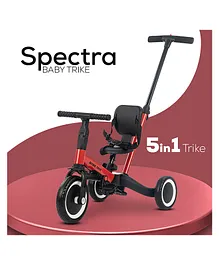 Baybee Spectra 5 in 1 Tricycle With Parental Push Handle & Seat Belt - Red