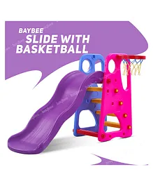 Baybee 2 in 1 Garden Slide With Basketball Hoop - Multicolor