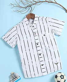 BAATCHEET Half Sleeves Striped Shirt - White