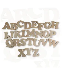 Toys Universe Wooden Upper Case Alphabets Letters Big Size Light Color Wooden Alphabet Set for Kids