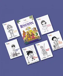 Jumbo Book Bundle with Illustrated Ramayan Pack of 7 - English