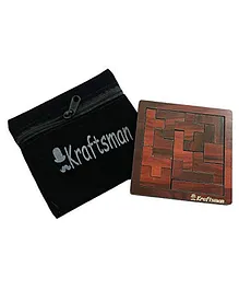 Kraftsman Portable Wooden Tetris Puzzle - 13 Pieces 