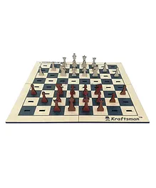 Kraftsman Wooden Portable Chess Board Game Set - Multicolor