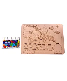 Kraftsman Solar System Learning Puzzle Board Color Kit Included - Brown 