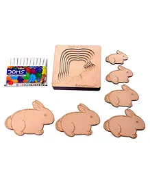 Kraftsman Stack Up Puzzles Layered Puzzle Bunny Shape for Kids Color Kit Included - 6 Pieces