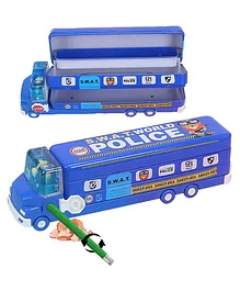 Dhawani School Bus Shape Metal Pencil Box - Multicolour