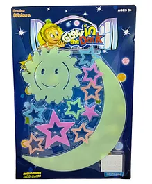 DHAWANI Glow in The Dark Moon and Star Shaped Stickers Multicolor - Pack of 11