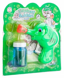 DHAWANI Elephant Shaped Bubble Gun with Solution - Green
