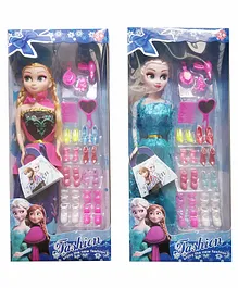DHAWANI Gorgeous Frozen Sisters Combo Anna & Elsa Multicolour Pack of 2  - Height 33 cm each