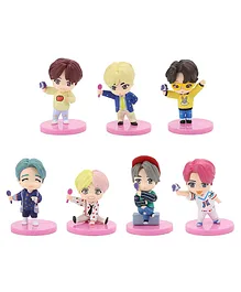 Augen Limited Edition BTS Bangtan Action Toy Figure and Cake Topper Collectable Pack of 7 - Height 8 cm 