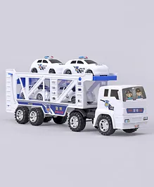 Rising Step Non Battery Friction Truck Along With 4 police car -White and Blue 
