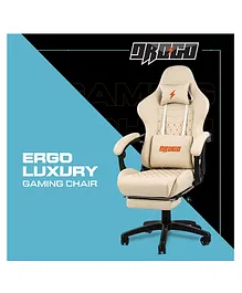 Baybee Drogo Multi Purpose Luxury Gaming Chair With 7 Adjustable Seat PU Leather Material & USB Massager Lumbar Pillow - White