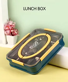Premium Stainless Steel Lunch Box With Fork and Spoon - Blue