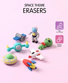 Space Theme Eraser Set Pack Of 7 - Multicolour 
