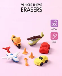 Vehicle Theme Eraser Set Pack Of 6 - Multicolour 