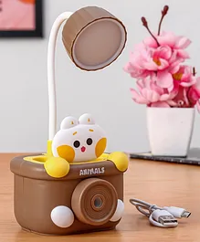 Led Table Lamp with Sharpener and Pen Stand Cat Theme  (Colour May Vary)