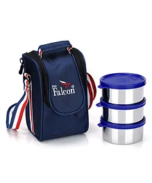 Falcon Steel Dura Lunch Box Set Of 3 - Blue