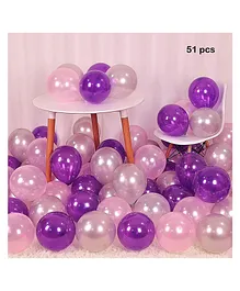 Balloon Junction Metallic Balloons Pink Silver Purple - Pack of 51