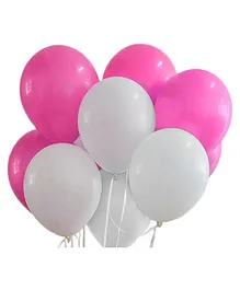 Balloon Junction Plain Balloons Dark Pink & White - Pack of 50