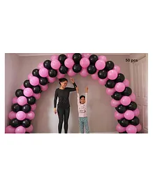 Balloon Junction Metallic Balloons Pack of 50 - L Pink & Black