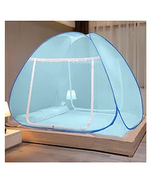 Evafly Mosquito Net for Double Bed King Size Foldable Machardani30GSM Strong Net- Blue