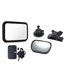 Safe-O-Kid- Baby Safety Large Combo Rear View Mirror - Black