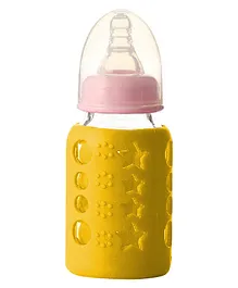 Safe-O-Kid Silicone Insulated Feeding Bottle Cover Yellow - Fits to 120 ml Bottle