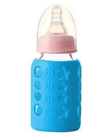 Safe-O-Kid Silicone Insulated Feeding Bottle Cover Blue - Fits to 120 ml Bottle
