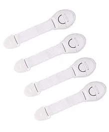 Safe-O-Kid One Side Open Long Multi-Purpose Child Safety Lock Pack of 4 - White