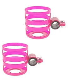 Safe O Kid Stroller Cup Holder Carrying Milk Bottle Stroller Accessories Pack of 2 - Pink