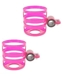 Safe O Kid Stroller Cup Holder Carrying Milk Bottle Stroller Accessories Pack of 2 - Pink