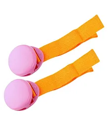 Safe-O-Kid Baby Stroller Clip Glossy Blanket Clip Stroller Pram Accessories Pack of 2 - Pink