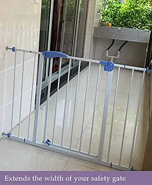 Safe O Kid Adjustable Safety Gate Covers with Auto Close & Secret Lock L 115 x B 75 cm - Blue & White