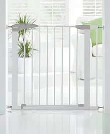 Safe O Kid Adjustable Safety Gate Covers with Auto Close & Secret Lock L 85 x B 75 cm - Grey White