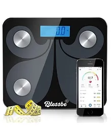 Blessbe Digital Weight Machine Digital Bathroom Scales Smart Electronic Body Fat Analyzers Bluetooth Scale Body Fat Scale Fitness Body Composition Monitor Fat Analyzer Weighing Scale BMI Machine BB8- Black