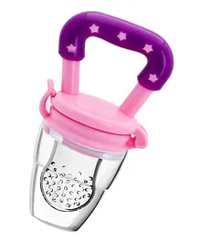 Fingo Brain Chewy Silicone Food and Fruit Nibbler with Extra Silicone Mesh Teether and Feeder - Pink