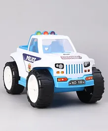 United Agencies Friction Powered Indo Police Jeep - White 
