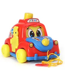 United Agencies Pull Along Toy Car - Red & Yellow