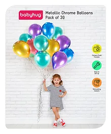 Babyhug Metallic Chrome Balloons - Pack of 30