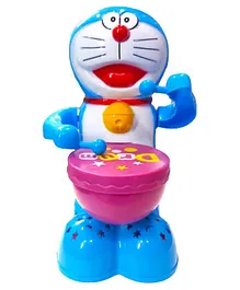 Doraemon Beat The Drum Blue Doraemon Drummer Toy For Kids Flashing Lights Rotation Movement Song & Music Toy Battery Operated Toy