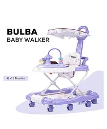 Baybee Walker Cum Rocker With Adjustable Height Push Handle With Canopy & Musical Toy Bar - Purple