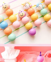 Crackles Highlighter Pen With Cartoon Design Cap To Learn With Play And Fun Pack Of 3 - Designs May Vary