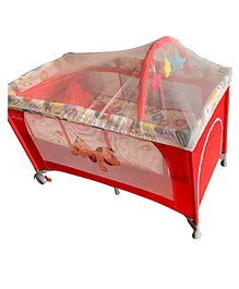 Safe O Kid Playpen Cum Cot - Red