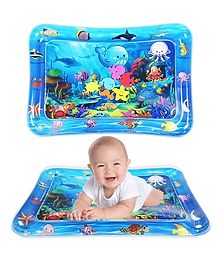 MUREN Reusable Water Playing Mat Tummy Time, Inflatable Mat with 5 Floating Toys, Assorted Color and Design Pack of 1