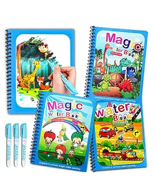 MUREN Reusable Magic Water Painting Coloring Activity Book, Assorted Color and Design Pack of 3