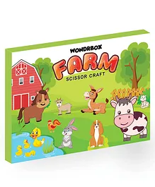 WONDRBOX Scissor Craft Activity Kit Farm Animals -  Multicolor