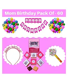 Expelite Chocolates and Decoration Kit Combo For Moms Birthday- Pack of 60