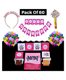 Expelite Birthday Theme  Chocolates and Decoration Kit Combo For mom- Pack of 60