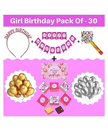 Expelite Baby Girl Theme Birthday Chocolates With Decoration Kit Hamper Online Pack of 30  - Multicolour 